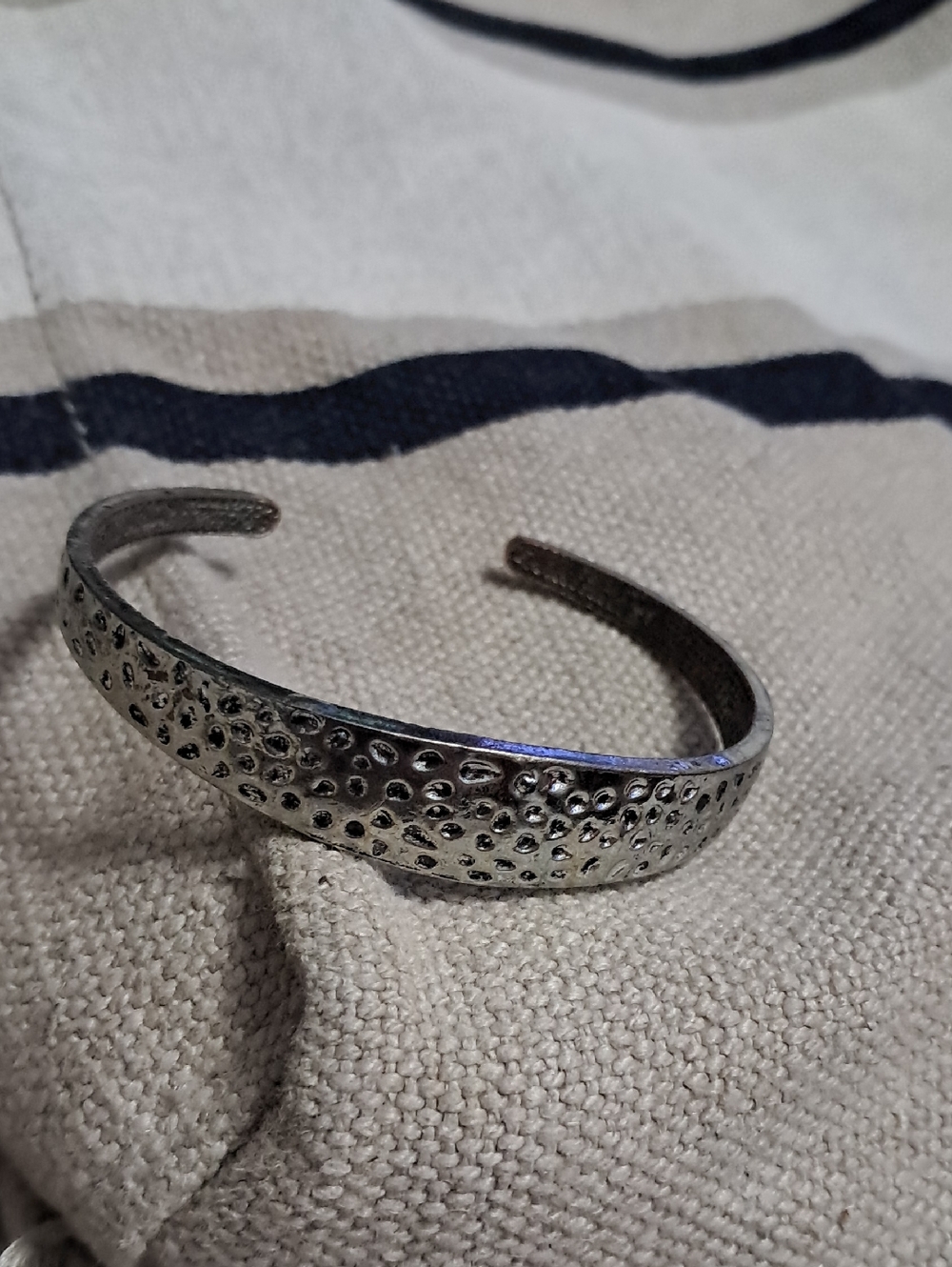Silver Textured Cuff Bracelet - Women Jewelry